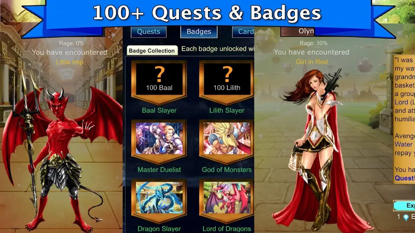 Over 100 quests and badges
